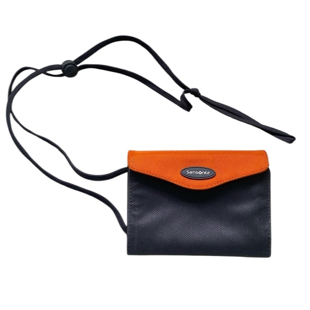 SAMSONITE AIRPORT PASSPORT ID AND TICKET WALLET gray orange